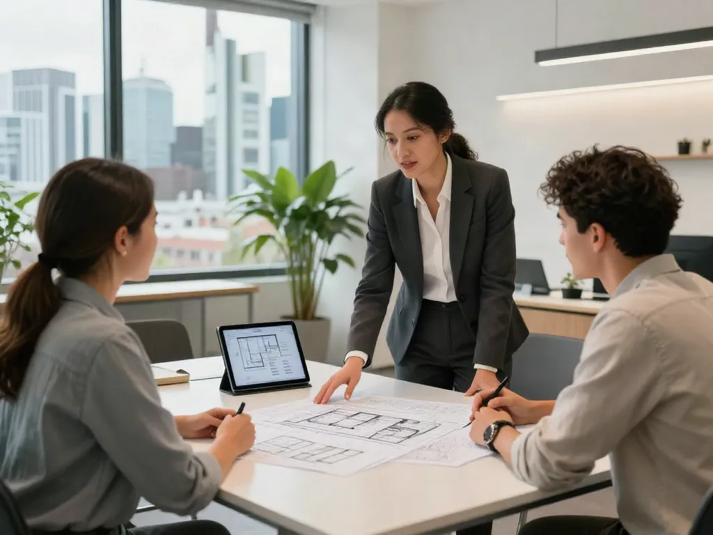 Bester Immobilienmakler Frankfurt berät Kunden in modernem Büro