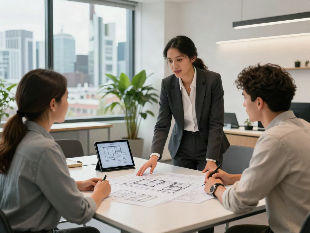 Bester Immobilienmakler Frankfurt berät Kunden in modernem Büro