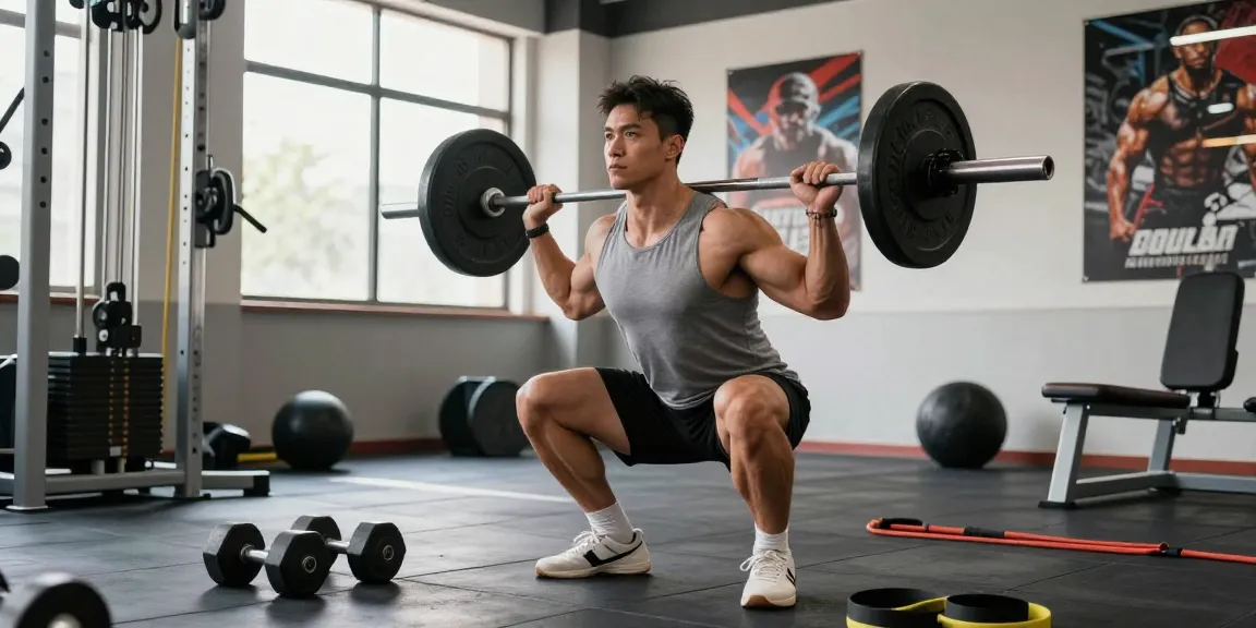 Anabolika Shop: Bodybuilder im Fitnessstudio beim Krafttraining mit Gewichten.