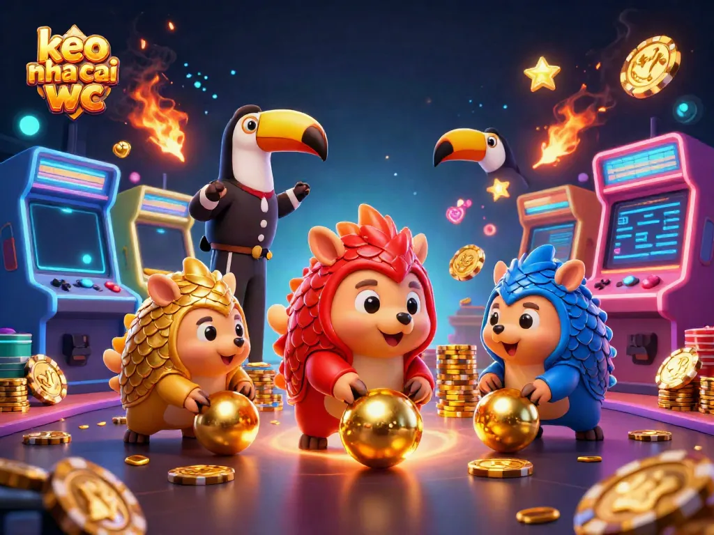 Experience exciting keo nha cai wc action with rival pangolins bowling through poker chips in a vibrant casino