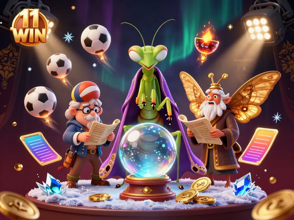 Experience the thrill of 11 WIN with dynamic gaming elements in a vibrant illustration.