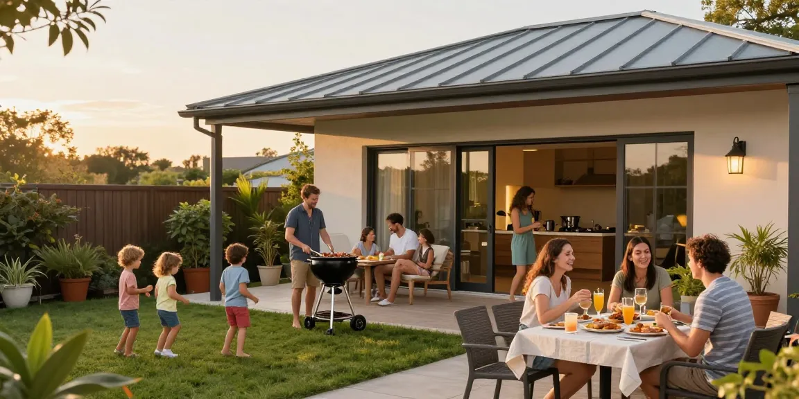 Terrassenüberdachungen schaffen eine einladende Atmosphäre für Grillabende mit Familie und Freunden auf der Terrasse.