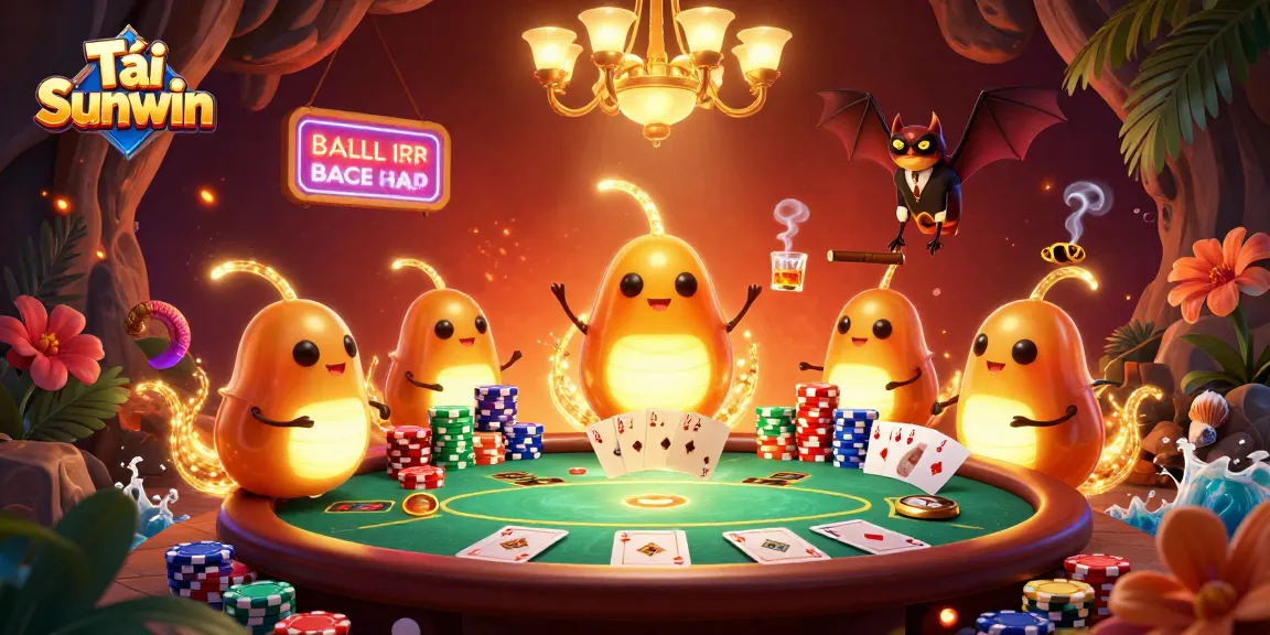 Tải Sunwin features vibrant glowworms illuminating a lively casino scene, emphasizing excitement and gameplay.